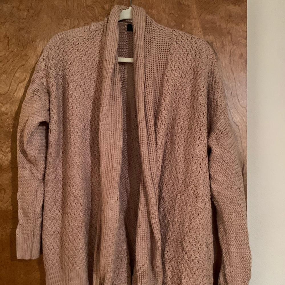Open front cable knit chunky cardi